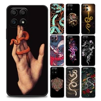 hand snake flower animals phone case for honor 50 30 10 lite 30i 20 20e 9a 9c 9x pro 8x nava 8i 9 y60 cover soft silicone cases