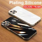 Роскошный мягкий силиконовый чехол 6D с квадратной рамкой для iPhone 11 12 13 Pro Max Mini XR X XS 7 8 Plus SE 2020 противоударный чехол из ТПУ
