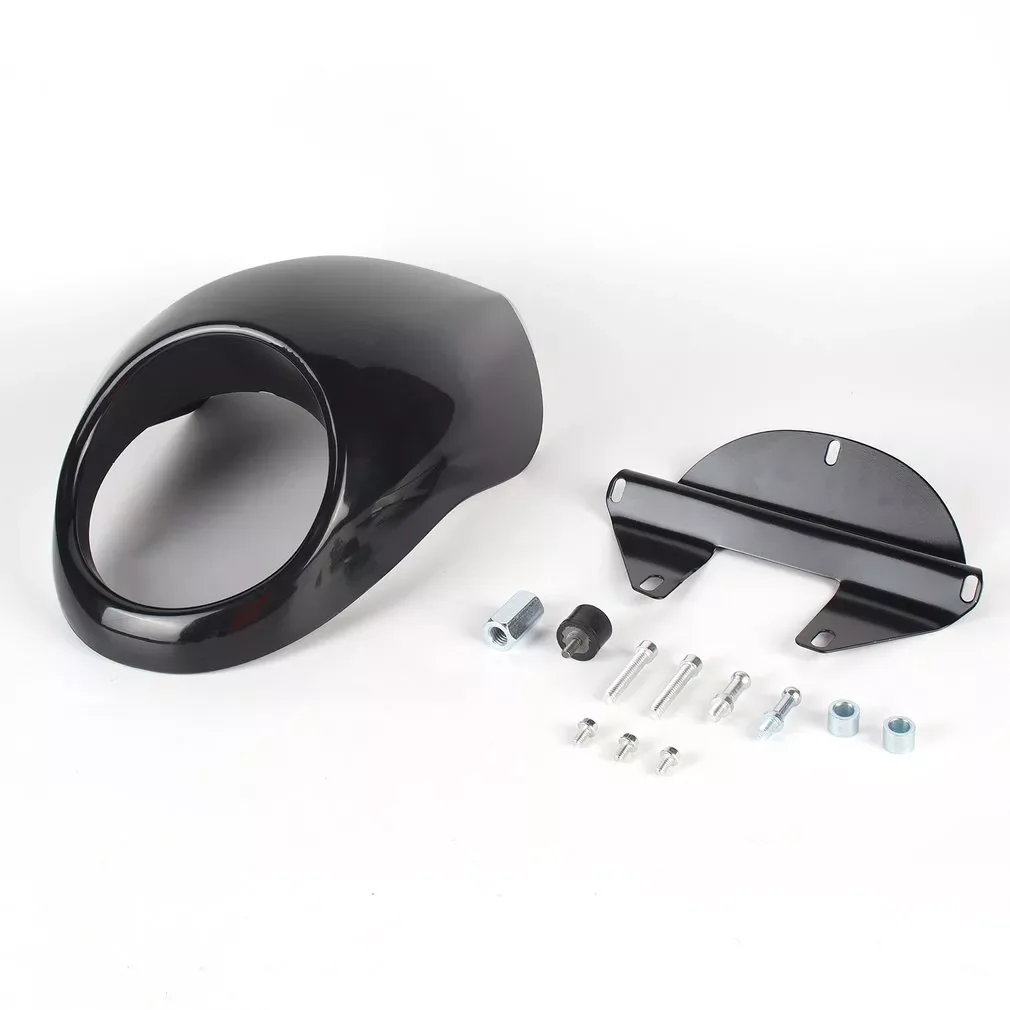 

Protective Motorcycle Headlight Fairing Windshield Retro Cafe Racer Handlebar Headlight Lamp Kit Fit For