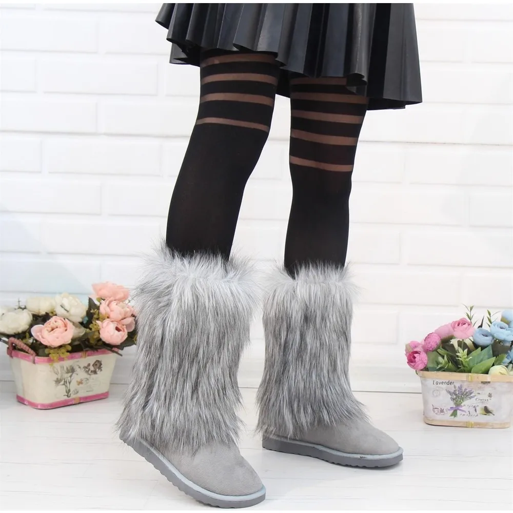 

Nesi̇lshoes EVs Gray Yanı Furry Fringed Fashion Boots