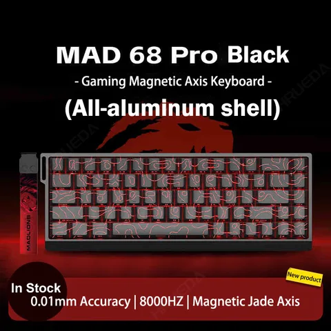 FGG Madlions Mad68HE Mad60 Pro Mad68 Pro Алюминиевая магнитная механическая клавиатура RT 0,01 мм 8K Скорость опрокидывания 128K Клавиатура со скоростью сканирования