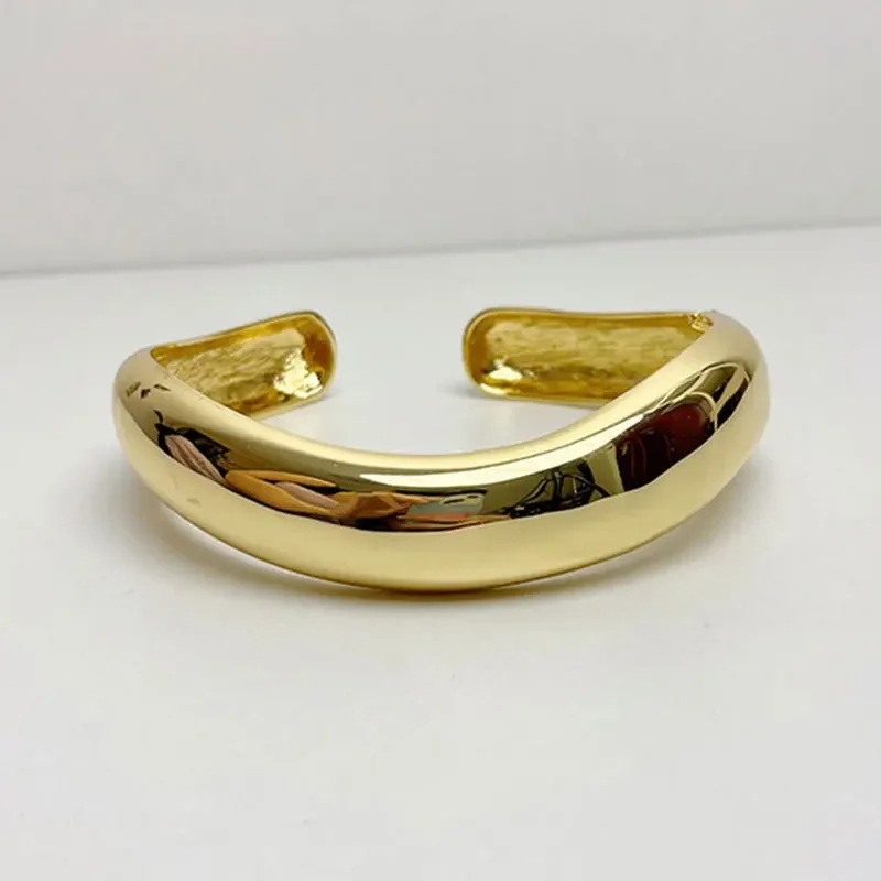 Минималистичное металлическое гладкое Широкое Ожерелье роскошное нишевое