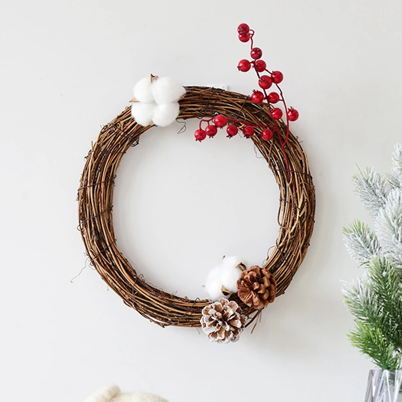 Рождественская гирлянда из ротанга 40 см