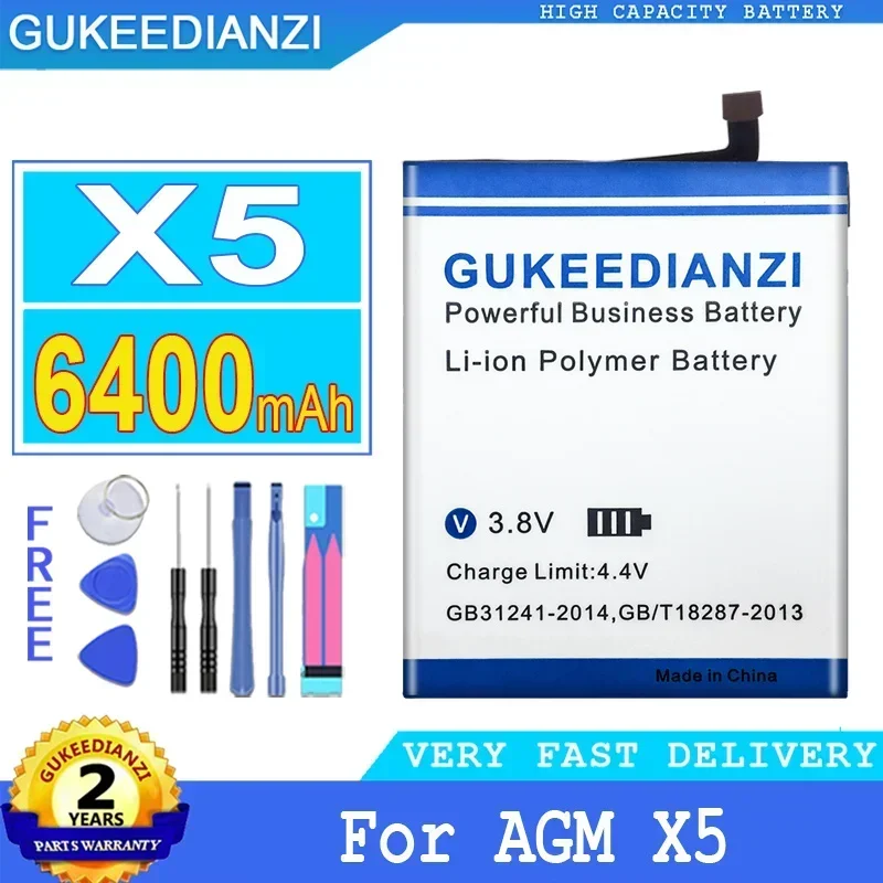 Аккумулятор GUKEEDIANZI 5600 мАч/6550 мАч для AGM X1 X2 SE X3 X5 Big Power Bateria