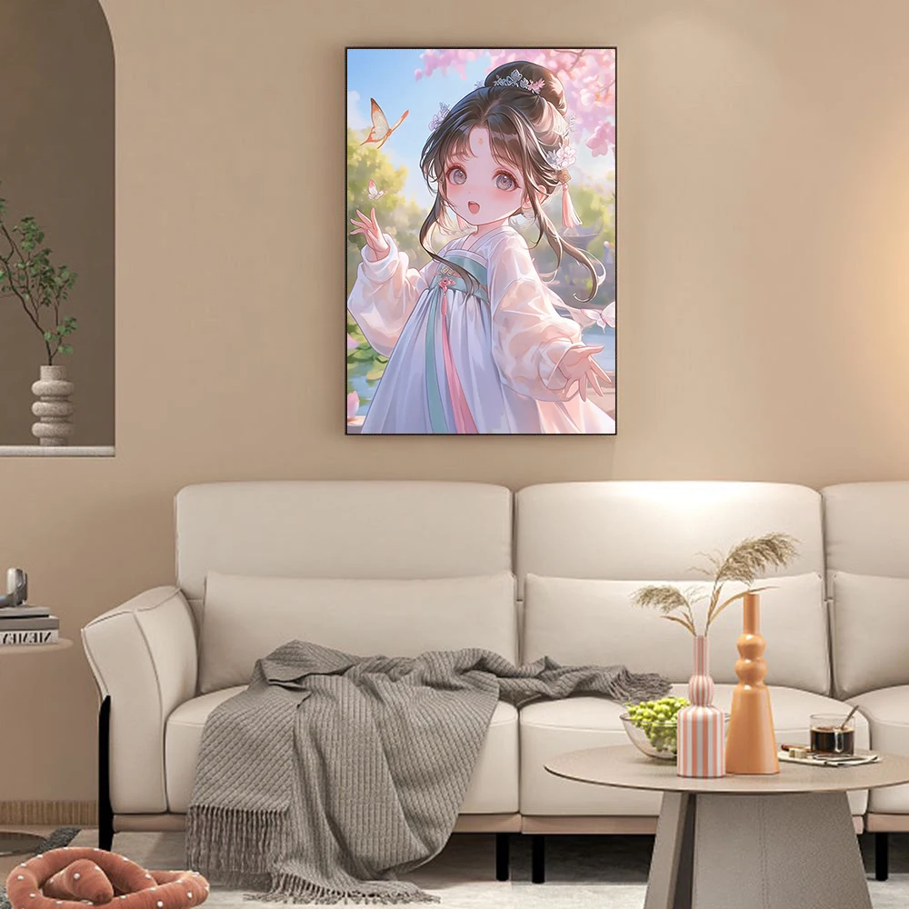 Фото Новая коллекция алмазной мозаики DIY: Мультяшная милая девочка, полная квадратная/круглая алмазная вышивка, крестиком вышитая мозаика, подарки ручной работы для взрослых №2