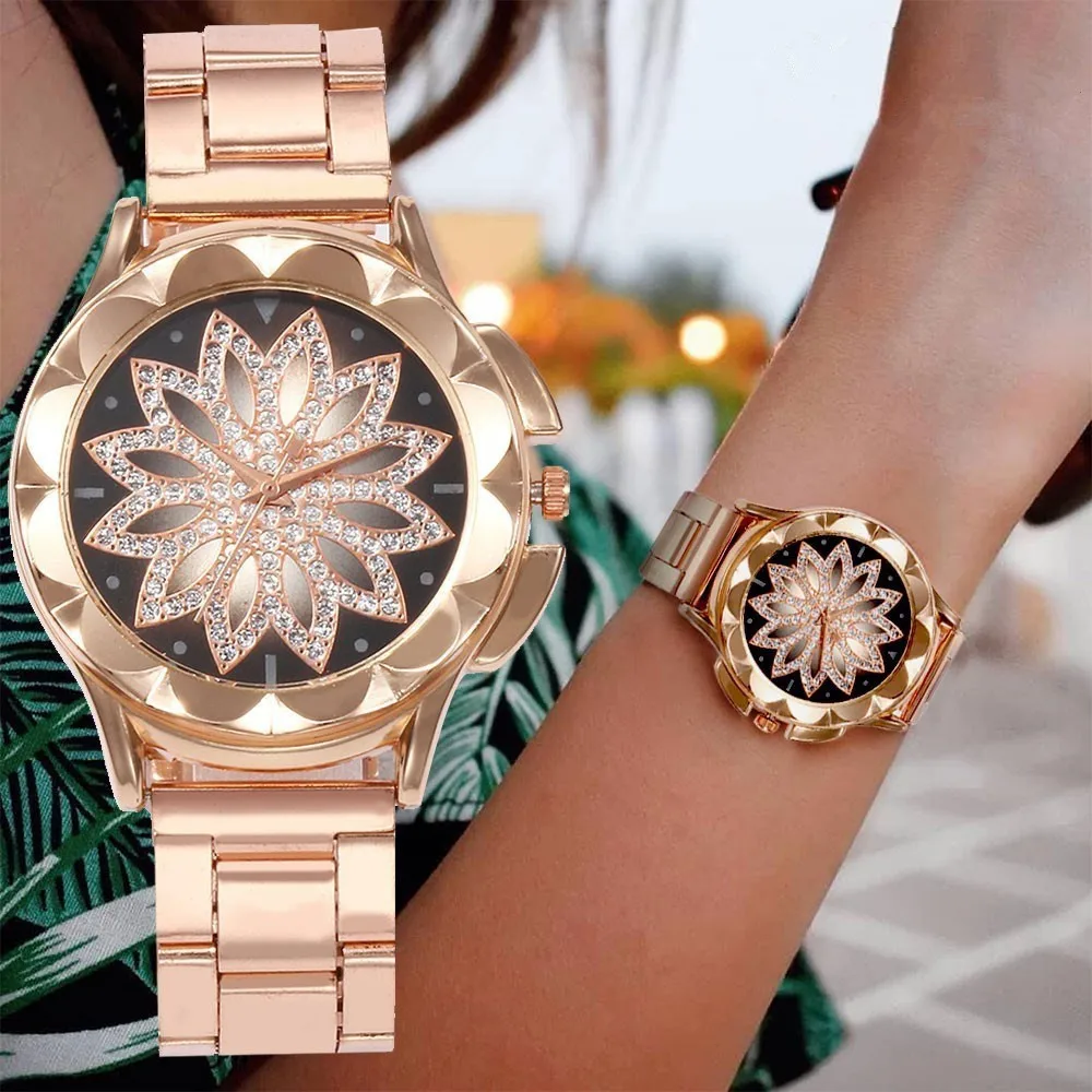 2023 New Fashion Women's Steel Band Wristwatch Business Petal Style Cz Upscale Jewelry Watch Luxury Watch Women Ulzzang