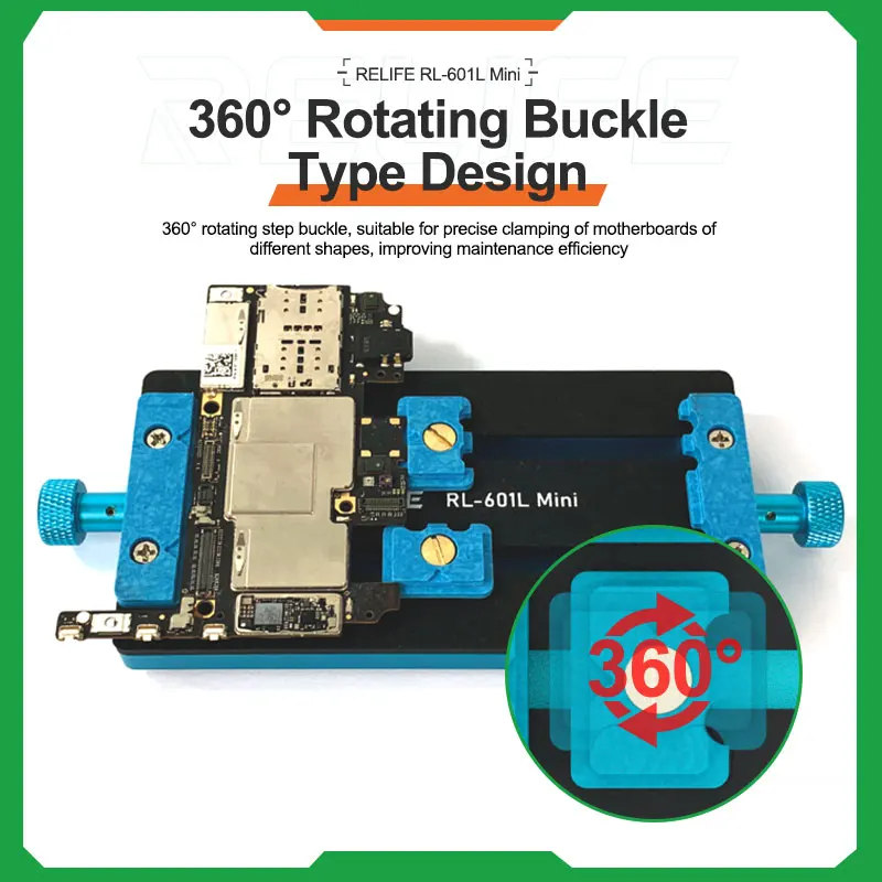 

RL-601L Mini 360° Rotary Mobile Phone Motherboard Repair Multi-purpose Fixture for Repairing Mobile Phone Motherboards and Chips