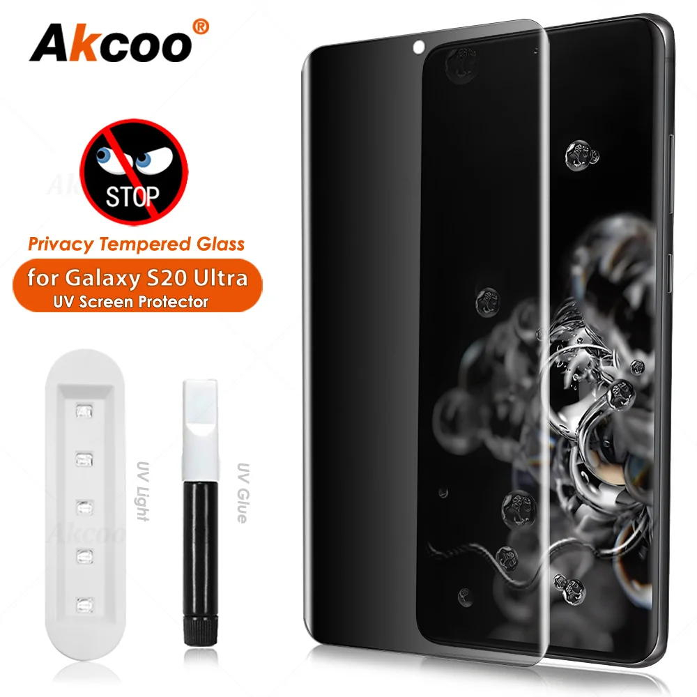 УФ-стекло Akcoo Privacy для Samsung Galaxy S20 Ultra Защитная пленка экрана Plus антишпионское
