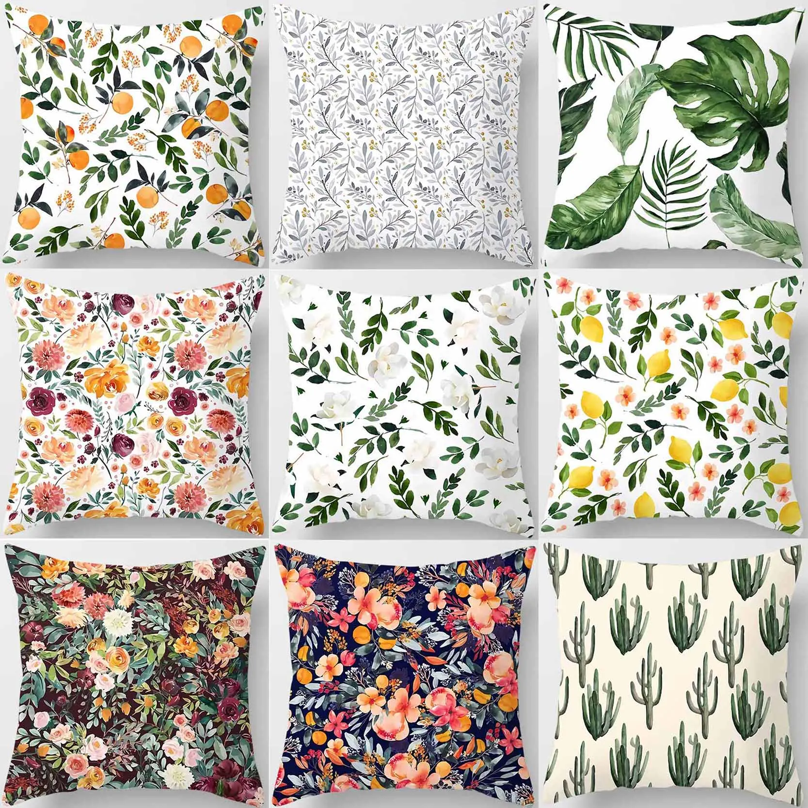 

Flower series cushion cover sofa office pillowcase peach decoration rainbow pillowcase home decoration