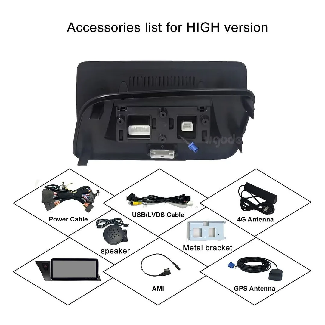 Ugode Android 13 беспроводной Carplay-экран для Audi Q5 2010-2016 автомобильные видеоплееры