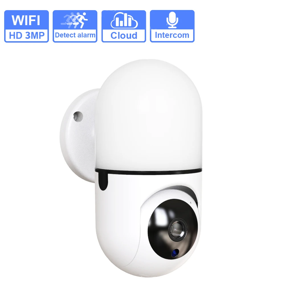 

2021 New HD 1080P PTZ Wifi IP Camera indoor Human Detect Tracking Home Security Surveillance CCTV Network Gimbal Camera White