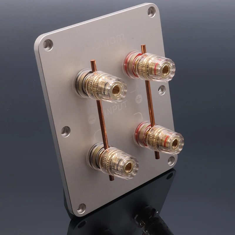 

4-position Speaker Junction Box Pure Copper Gold-plated Junction Post Box Two-wire Crossover Terminal Block Speaker Accessories
