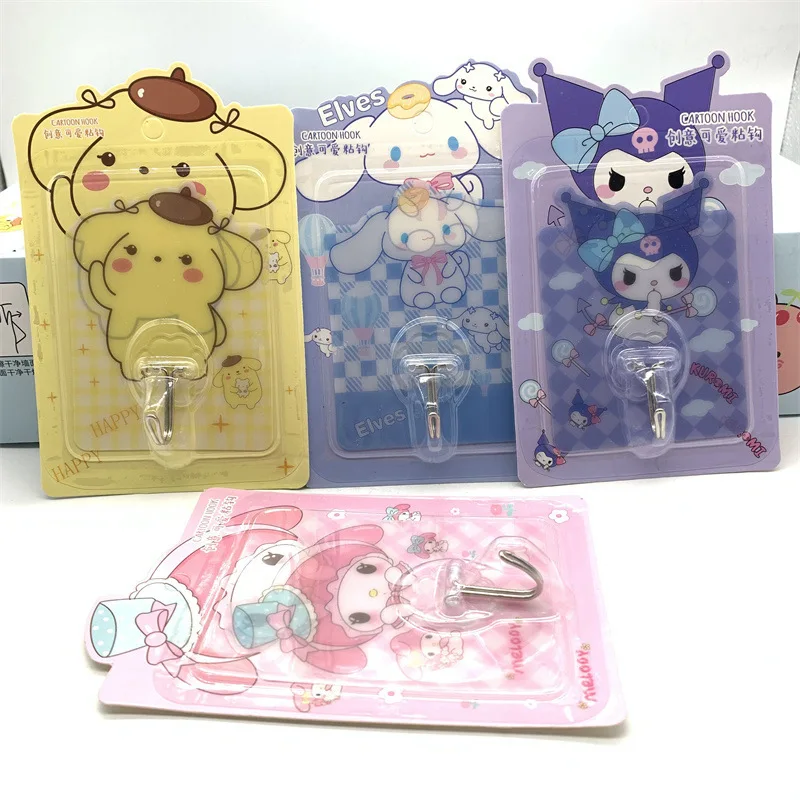 

Милый симпатичный Sanrio Kuromi Mymelody Cinnamoroll Pom Purin прочный клейкий Крючок для ванной милая девочка подарок на день рождения для детей