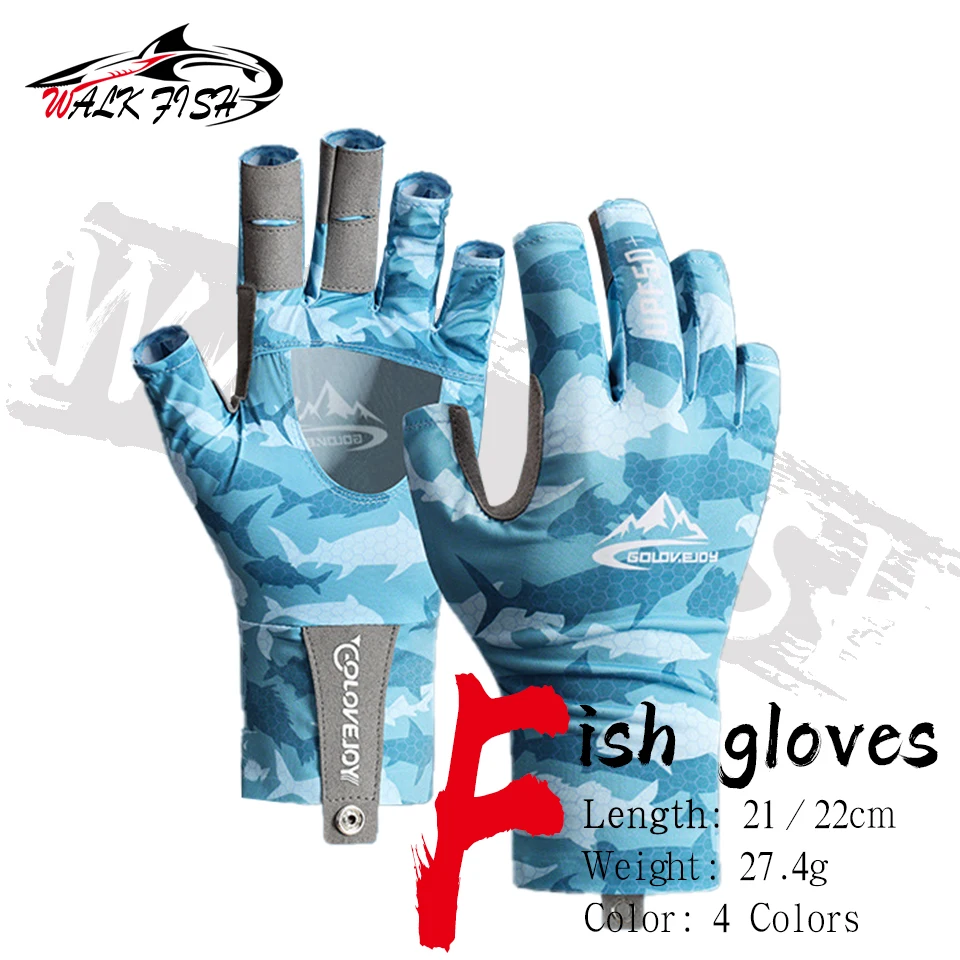 

WALK FISH 1 Pair Sun Protection Fishing Gloves UPF50+ Fishing Gloves Fingerless Fishing Sun Gloves For Women Men Outdoor