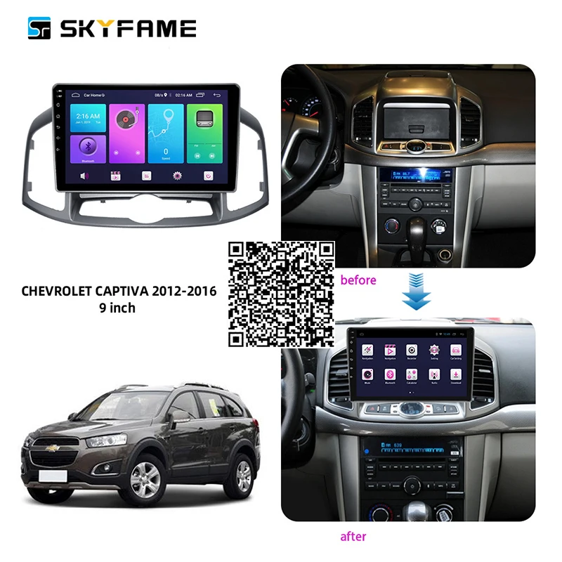 

Автомагнитола SKYFAME 4 + 64G для Chevrolet Captiva 2012-2016 Android, мультимедийная система