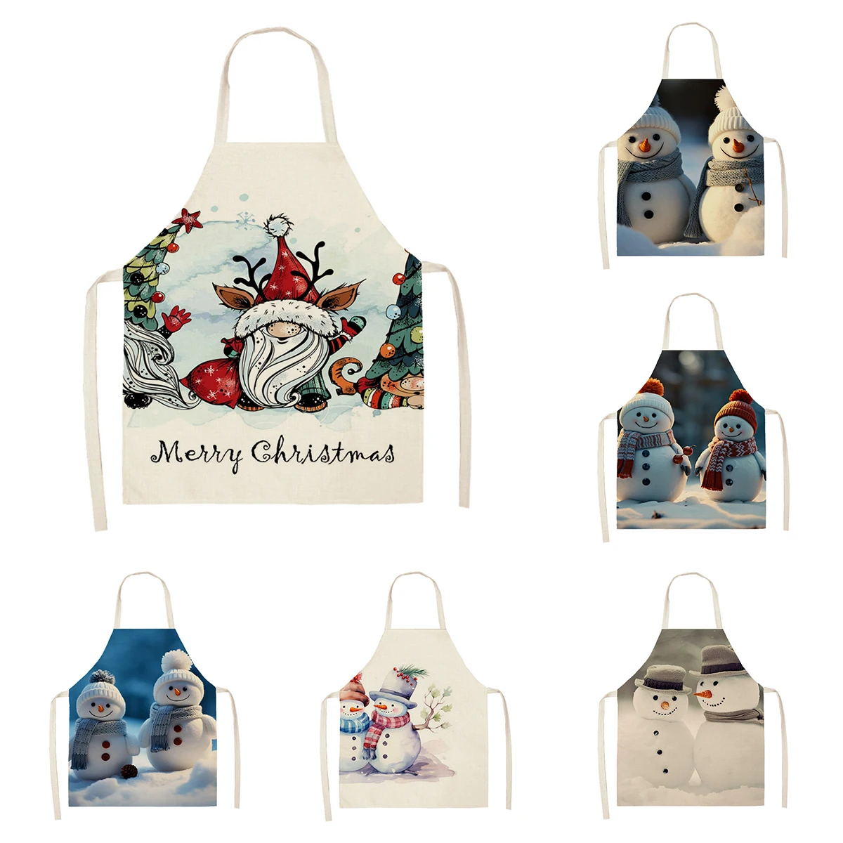 Женский кухонный фартук льняной мужской детский большого размера для девочек