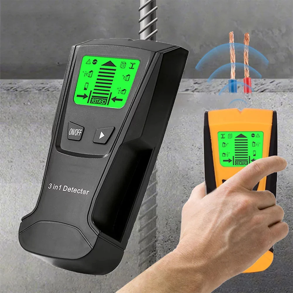 

3 In 1 Metal Detector Find Metal Wood Studs AC Voltage Live Wire Detect Wall Scanner Electric Box Finder Wall Detector with LCD