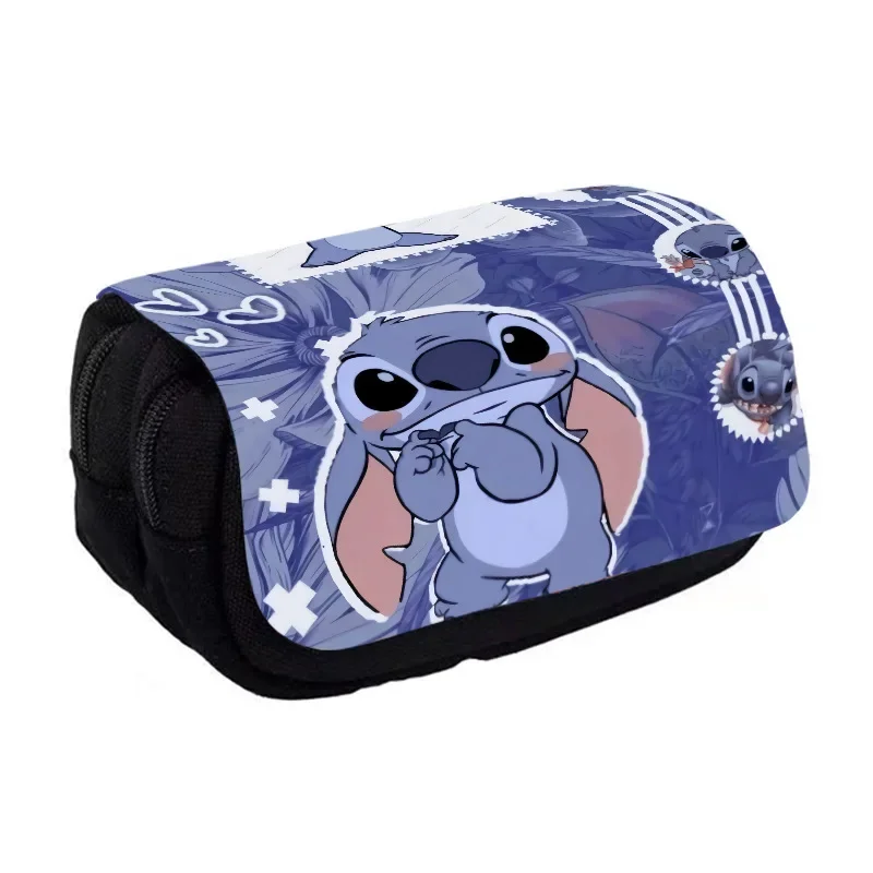 Kawaii Disney Stitch пенал с героями мультфильмов большая емкость двухслойная сумка для