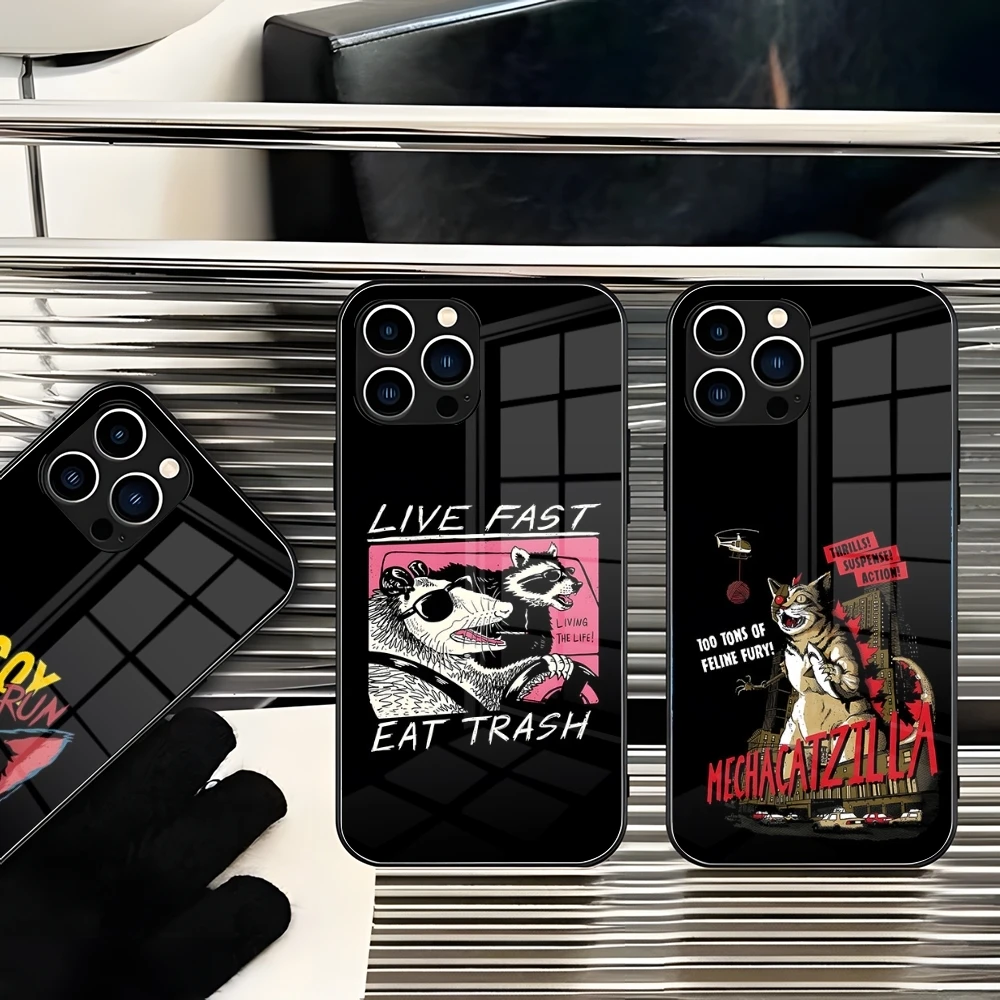 Живите быстро! Съесть мусор! Чехол для Телефона iPhone 16 14 15 Pro Max Plus 13 12 11 X XR XS 8 7 6 MINI SE