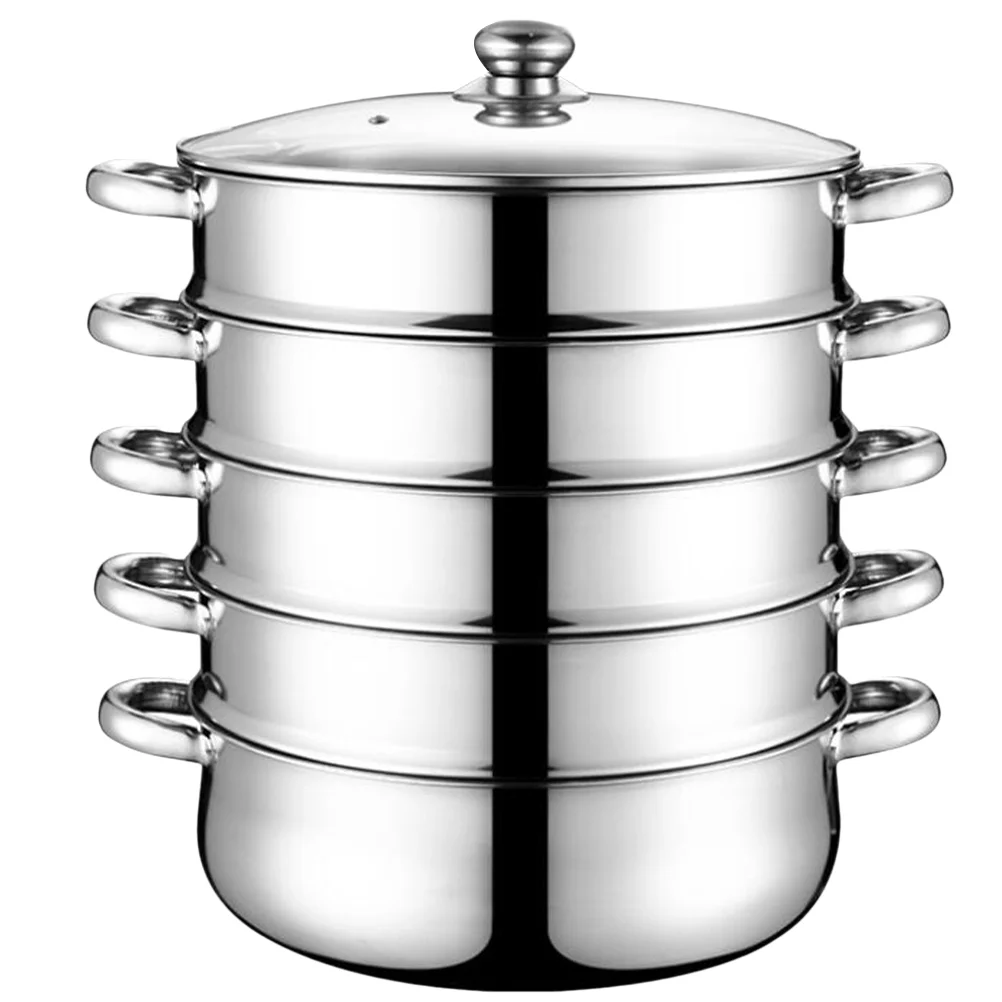 

Steamer Pot Stainless Cooking Steam Steel Steamingcookware Soup Vegetable Basketwith Large Sum Kitchen Dim Stock Lid Chinese