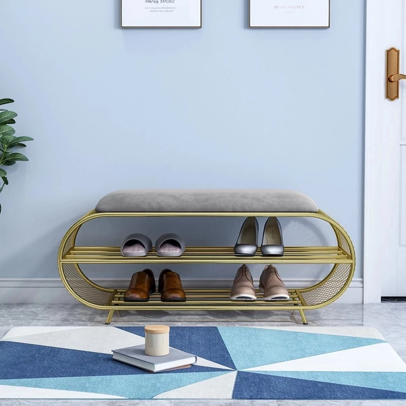 Оригинальная подставка для обуви с сиденьем украшение прихожей полка хранения
