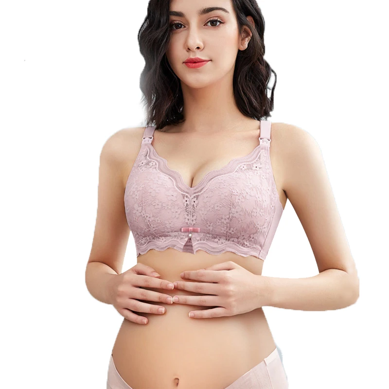 Maternity Breastfeeding Bras for Pregnant Women Lace Cotton Pregnancy Nursing Bra Comfortable Seamless Wirefree Underwear 2210