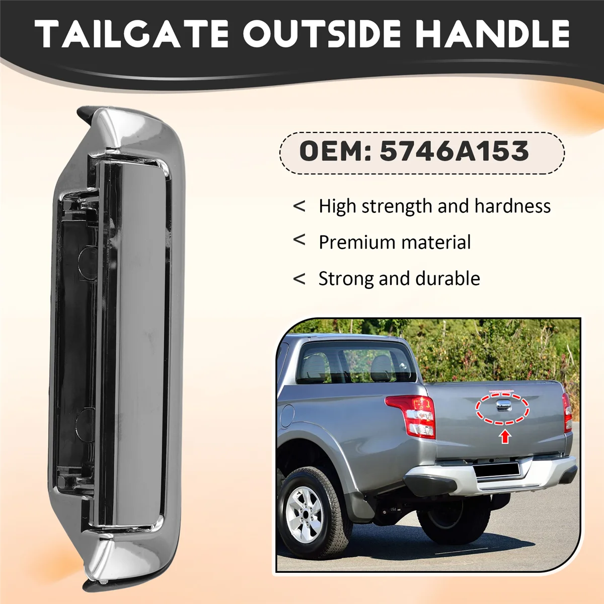 Внешняя ручка задней двери кузова для Mitsubishi Pickup L200 Triton KL1T KL2T KL3T KL4T 2016 2017 2018 5746A153