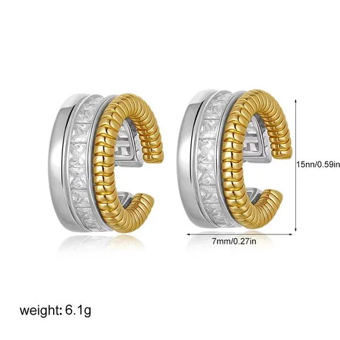 Двухцветные серьги-кольца ohhaio