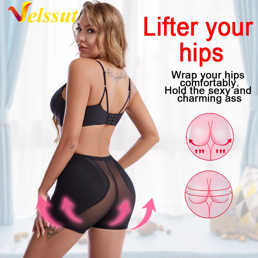 Velssut Women Butt Lifter Hip Enhancer Control Panties Body Shaper Fake Pad Foam Padded Underwear Plus Size Body Shapewear