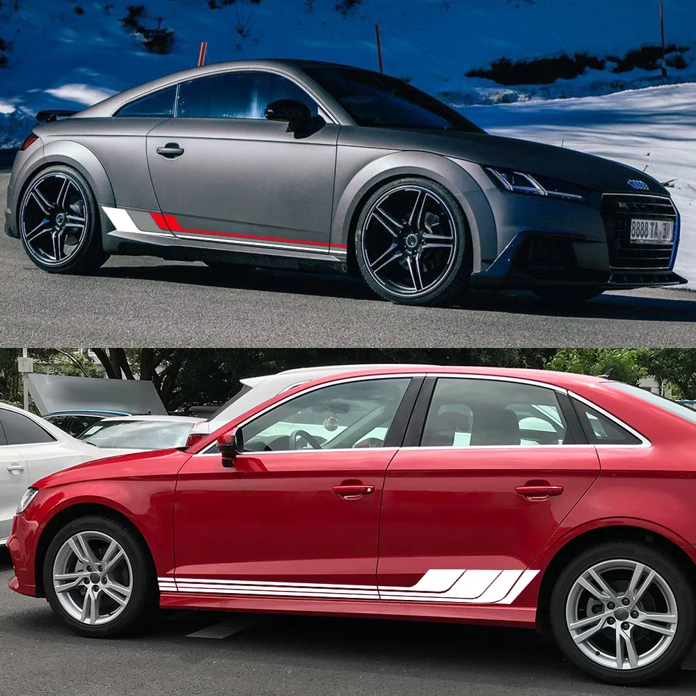 Audi TT 8N MK1 MK2 8J Coupe MK3 8S Roadster TFSI Трехцветные Виниловые Наклейки На Боковую Дверь