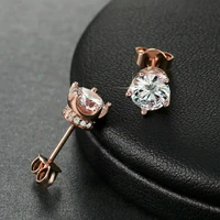 caoshi delicate and versatile earrings for female rose gold color shiny cz jewelry for engagement ceremony dainty accessories