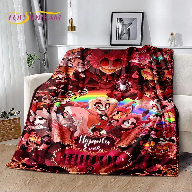 Мультяшное мягкое фланелевое одеяло h-helluva Boss Bed o h-hazbin для отеля спальни дивана