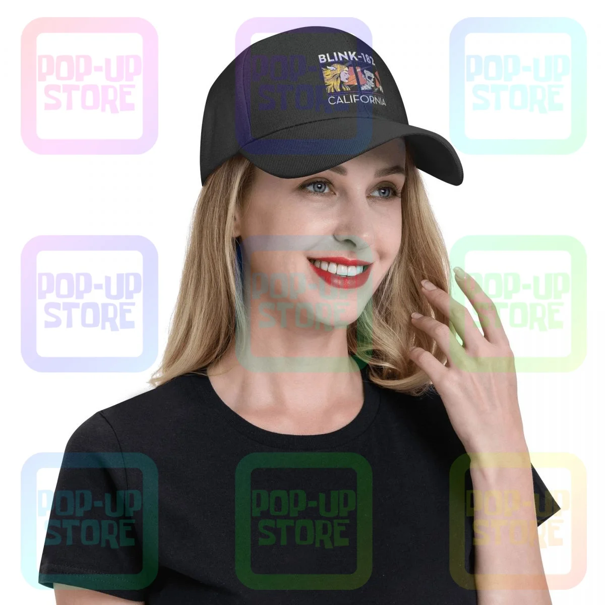 Blink-182 Калифорнийская Тихоокеанская мультяшная бейсболка с черепом в стиле панк