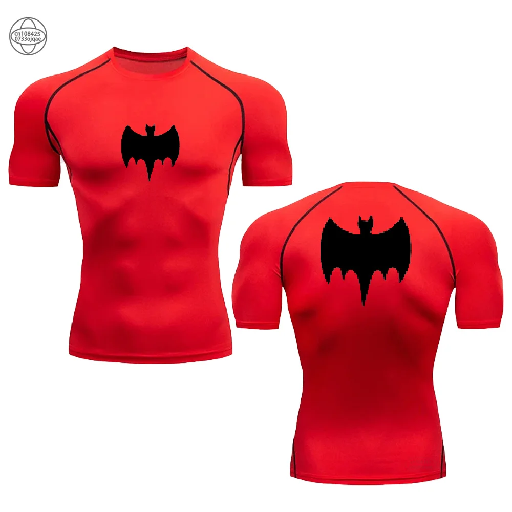 Мужская быстросохнущая компрессионная футболка для спортзала с короткими