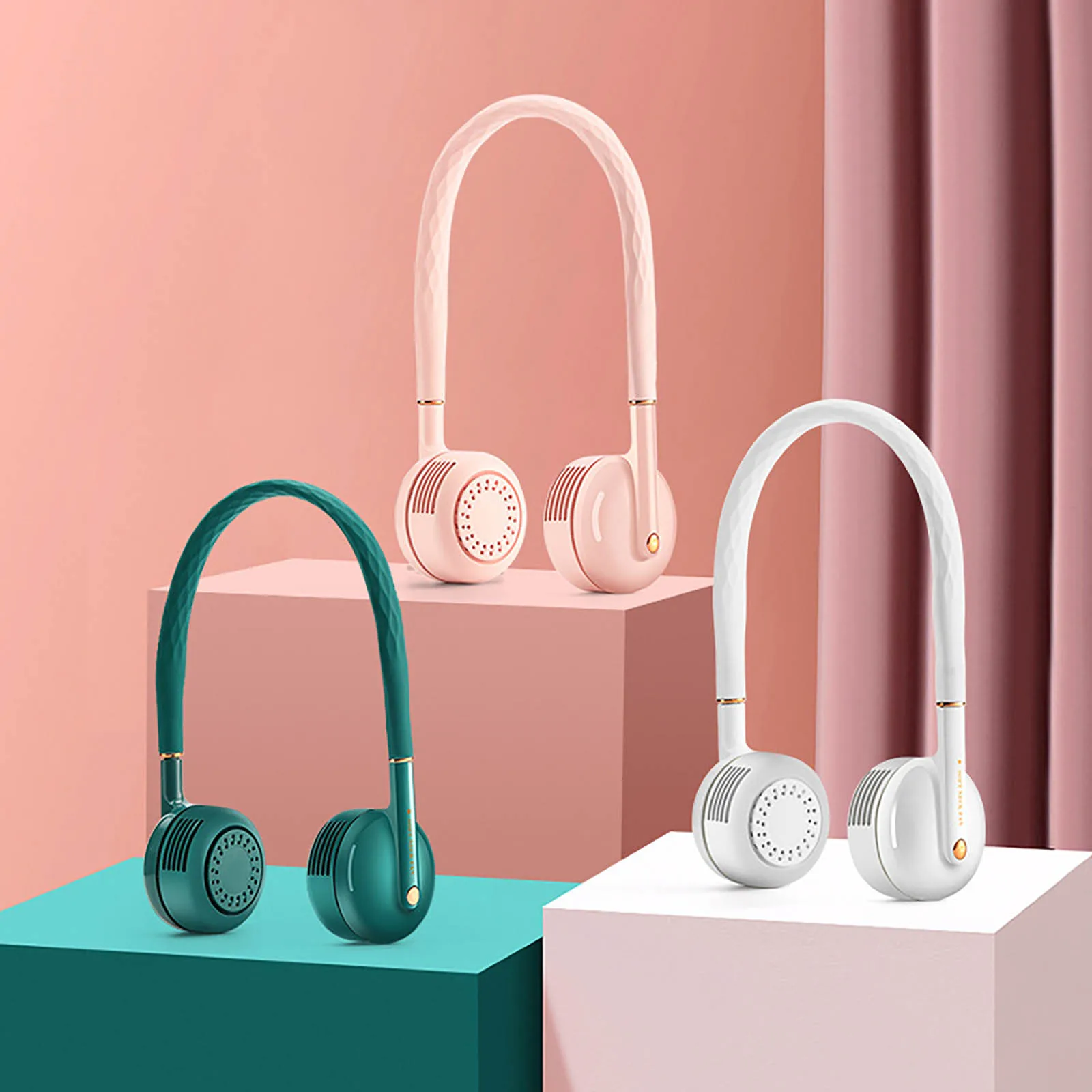 

Portable Bladeless Neck Fan USB Rechargeable Neck Hanging Fan Adjustable Foldable Wearing Fan for Summer Outdoor Hiking Travel