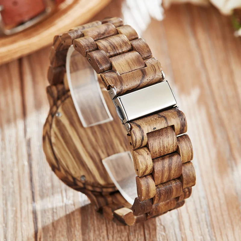 Creative Wood Watch Unique Couple Quartz Movement Wristwatch Natural Wooden Watch Men Women Bracelet Valentine's Day Gift Clock
