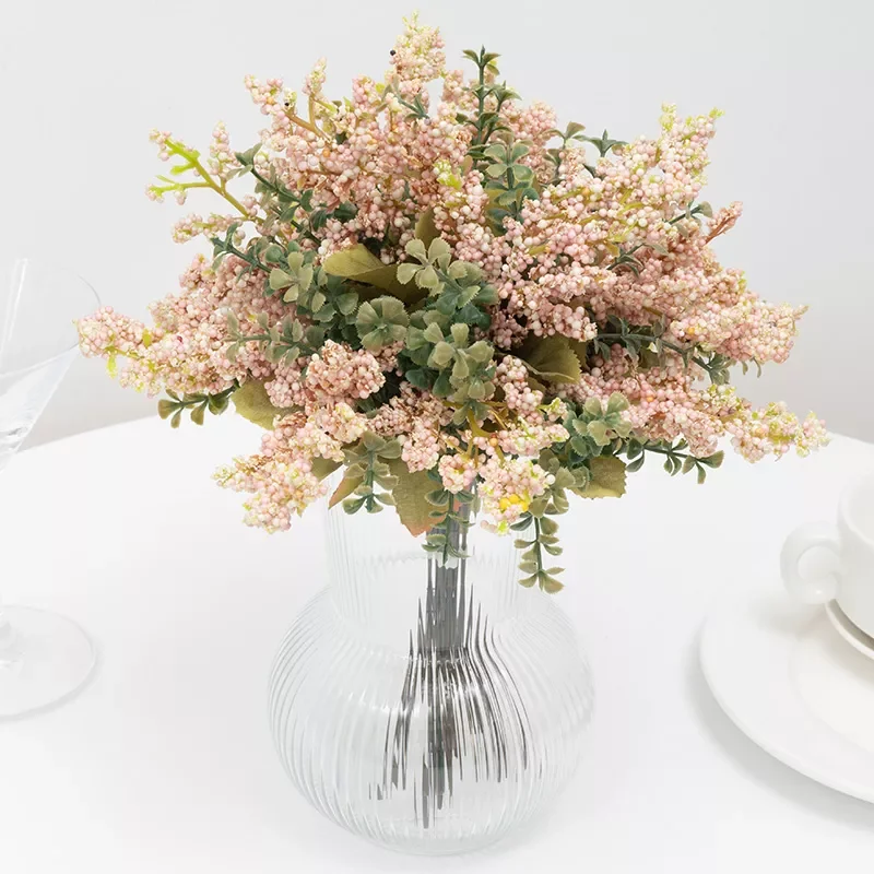 

6pcs Spike Artificial Lavender Flowers Foam Bouquet Bride Holding Fake Flowers Accessories Faux Plant Home Wedding Decoration