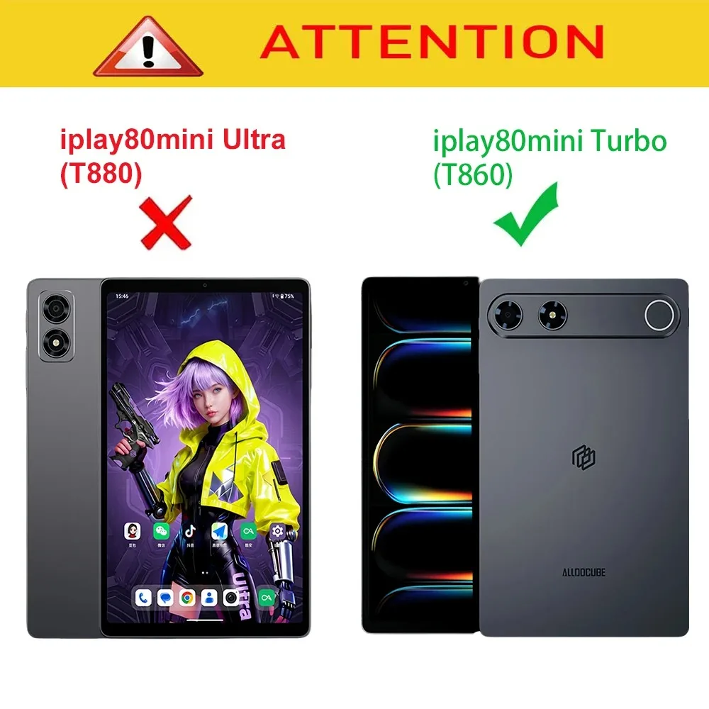 Фото Ультратонкий и легкий чехол для ALLDOCUBE iPlay 80 mini Turbo, защитный чехол для планшета, подставка, ремешок для руки, держатель для стилуса, T860 №2