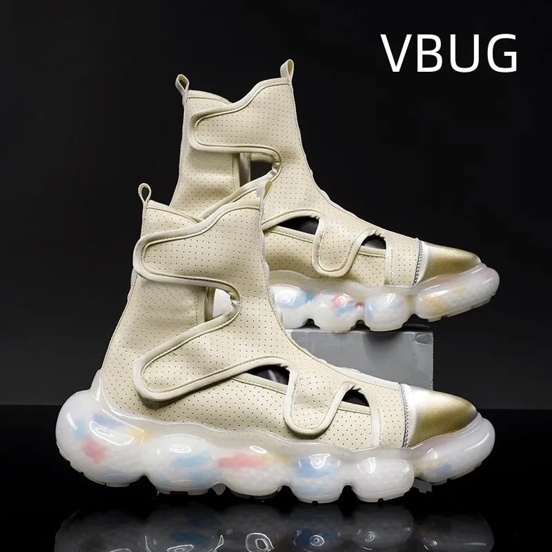 

Сандалии мужские износостойкие, Спортивные Повседневные уличные удобные нескользящие сандалии на высокой платформе, дышащие, лето