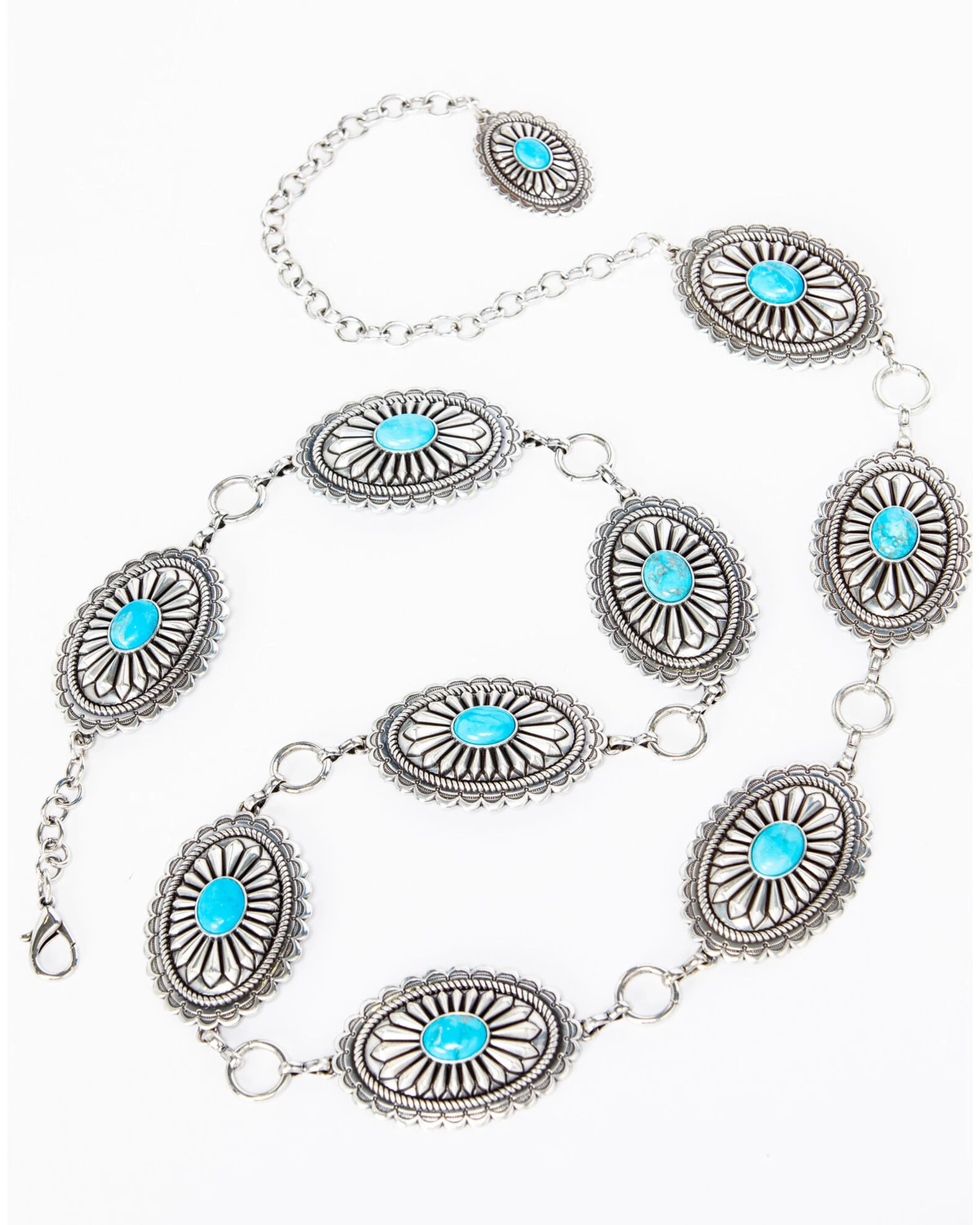 Женский ремень Farmington Concho классический с металлическими звеньями в западном