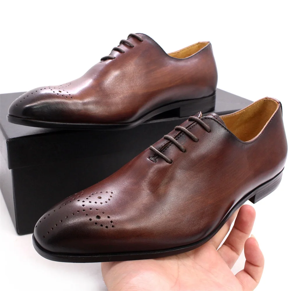 

Классические Детские классические туфли из натуральной кожи, оксфорды, на шнуровке, броги с принтом, обувь для вечеринки для начальной школ...