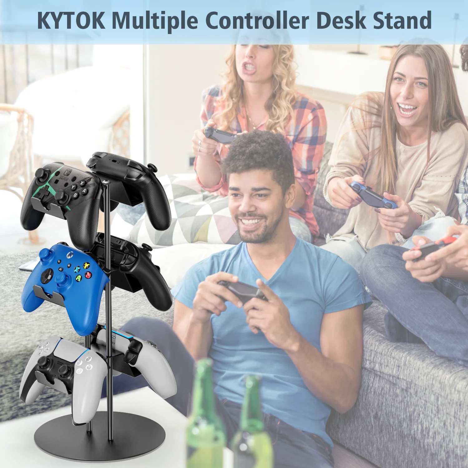 Multi-Purpose Gamepad Holder for PS5/PS4/Switch Controller Stand Bracket Headset Earphone Holder Phone Stand Shelf Hook images - 6