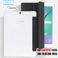 for samsung galaxy tab s2 9 7 tablet case smart wake cover funda flip leather tri fold sleeve stand case sm t810 t815 t813 t819