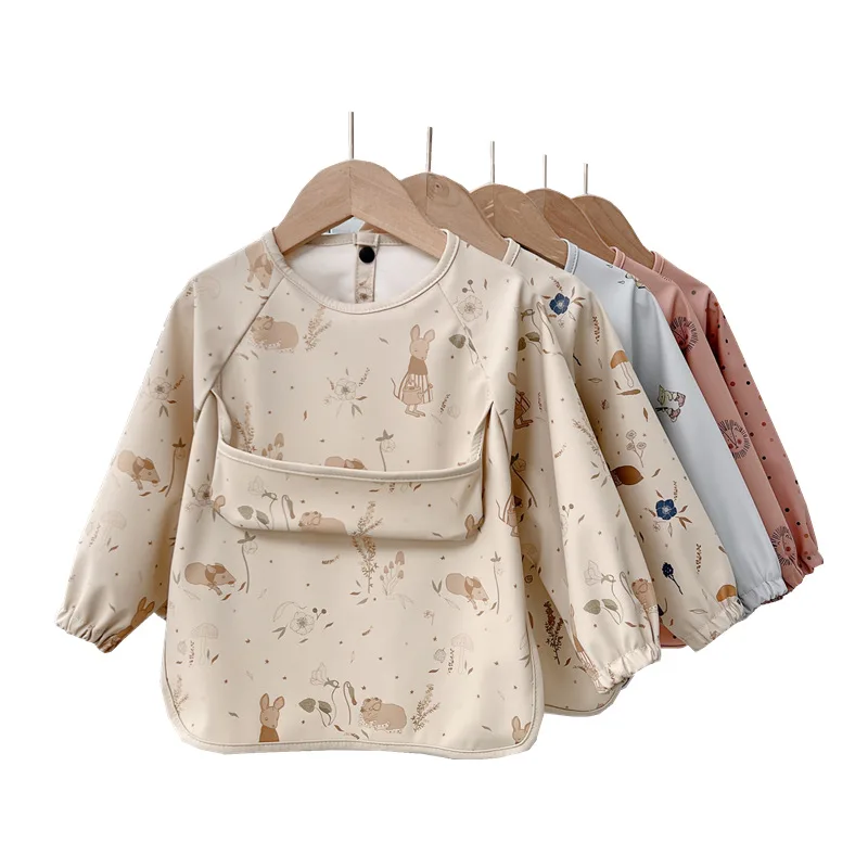 

Детские нагрудники с длинным рукавом, Детские рандомные декоративные изделия, водонепроницаемые нагрудники с защитой от механического воз...