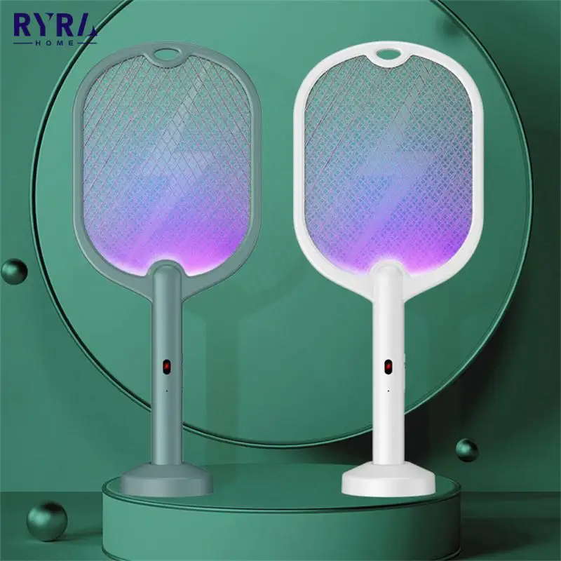 

2 In 1 Mosquito Trap Racket USB Rechargeable 3500V Electric Fly Swatter Killer Vertical/handheld Mode Anti Insect Bug Zapper