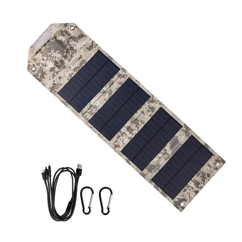 Solar Phone Charger For Camping Folding Outdoor USB Charger For Hiking Outdoor Travel Accessories 5V 2A Solar Power Bank For