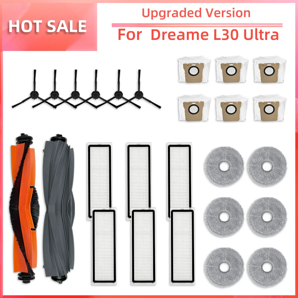 

Совместимо с роботом-пылесосом Xiaomi Dreame L30 Ultra Основная боковая щетка Фильтр Гепа Моп Подставка Пылевой мешок Запасные части Аксессуары