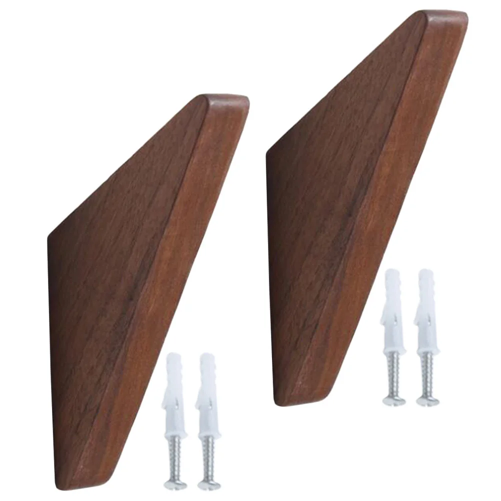 

2 Pcs Clothes Hook Wall Mount Hat Rack Coat Hooks Vintage Wood Bathroom Screw On Wooden Towel