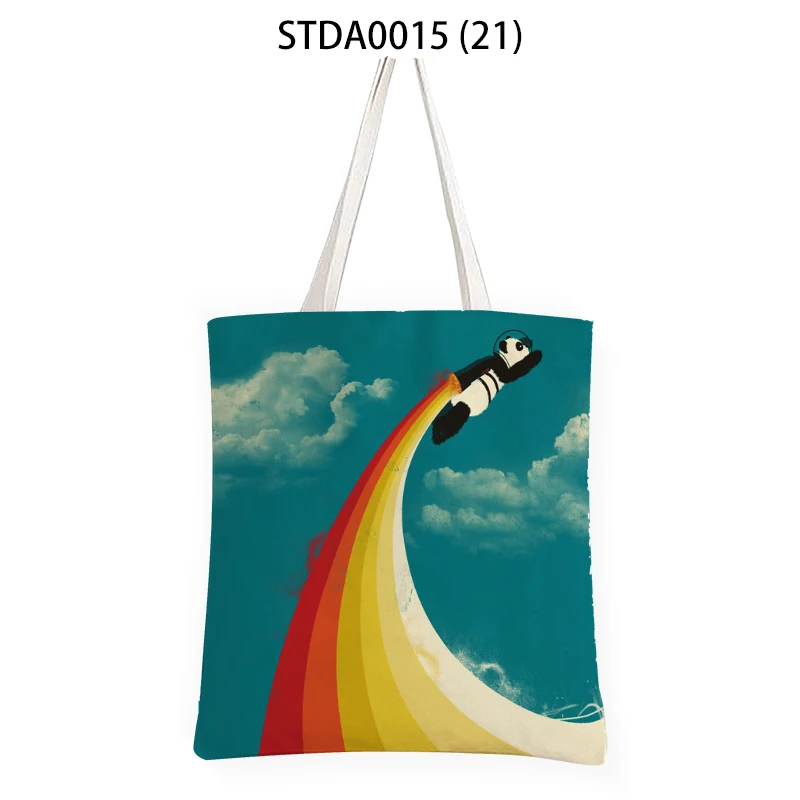 Холщовая Сумка для покупок в виде милых животных слона подарок модных женщин