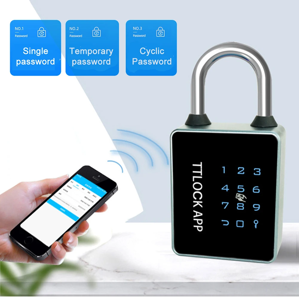 

TUYA/TTLOCK APP Fingerprint Padlock Keyless Drawer Safety Lock Aluminum Alloy IP65 Waterproof for Cabinet Backpack